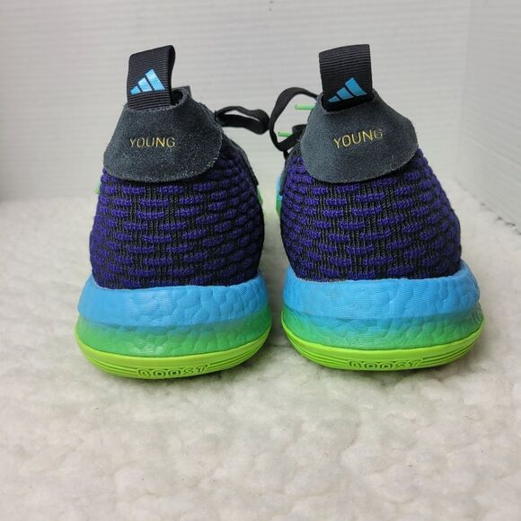 Adidas Trae Young 2 Mens Size 12 Core Black Team Solar Green H06473 - Picture 4 of 11